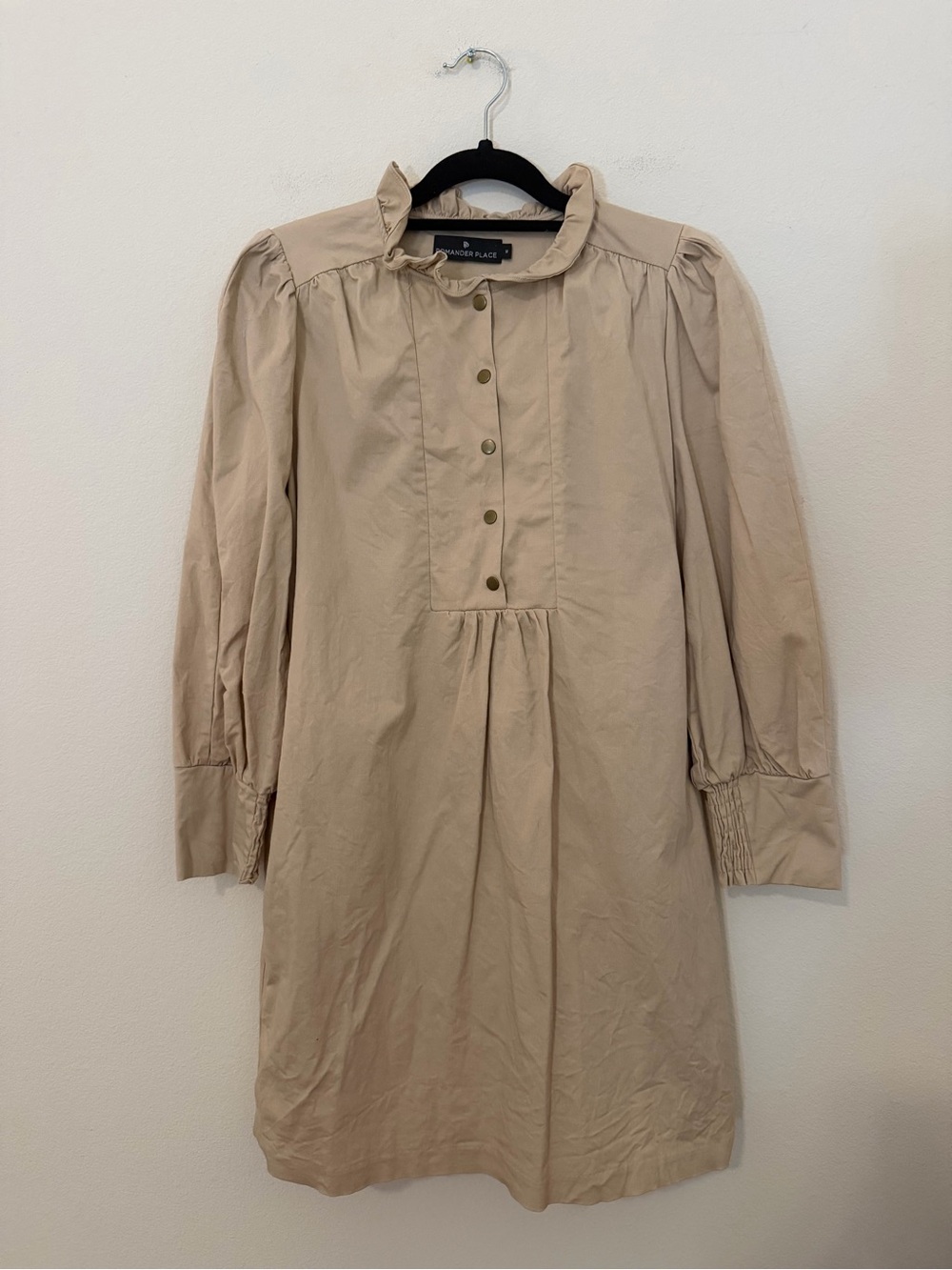 Pomander Place Khaki Claiborne Dress Size Medium Preppy Minimalist Tuckernuck